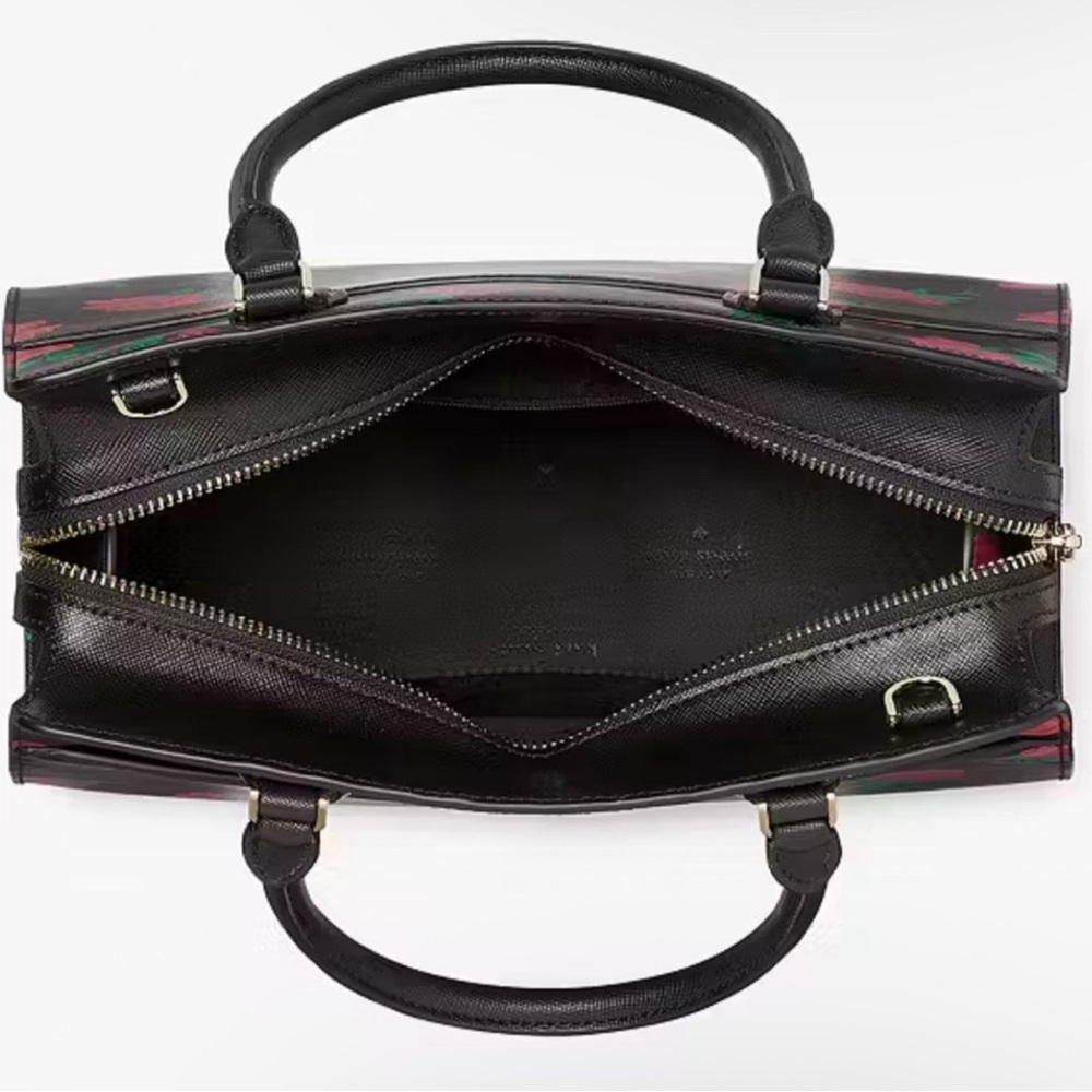🥳HP🥳Kate Spade NWT Madison Rose Toss Printed Satchel - Picture 3 of 7